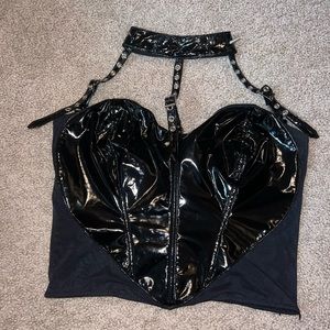 widow leather halter top